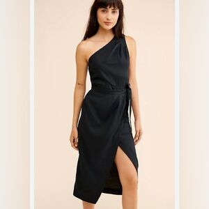 Anthropologie Black One-Shoulder Dress